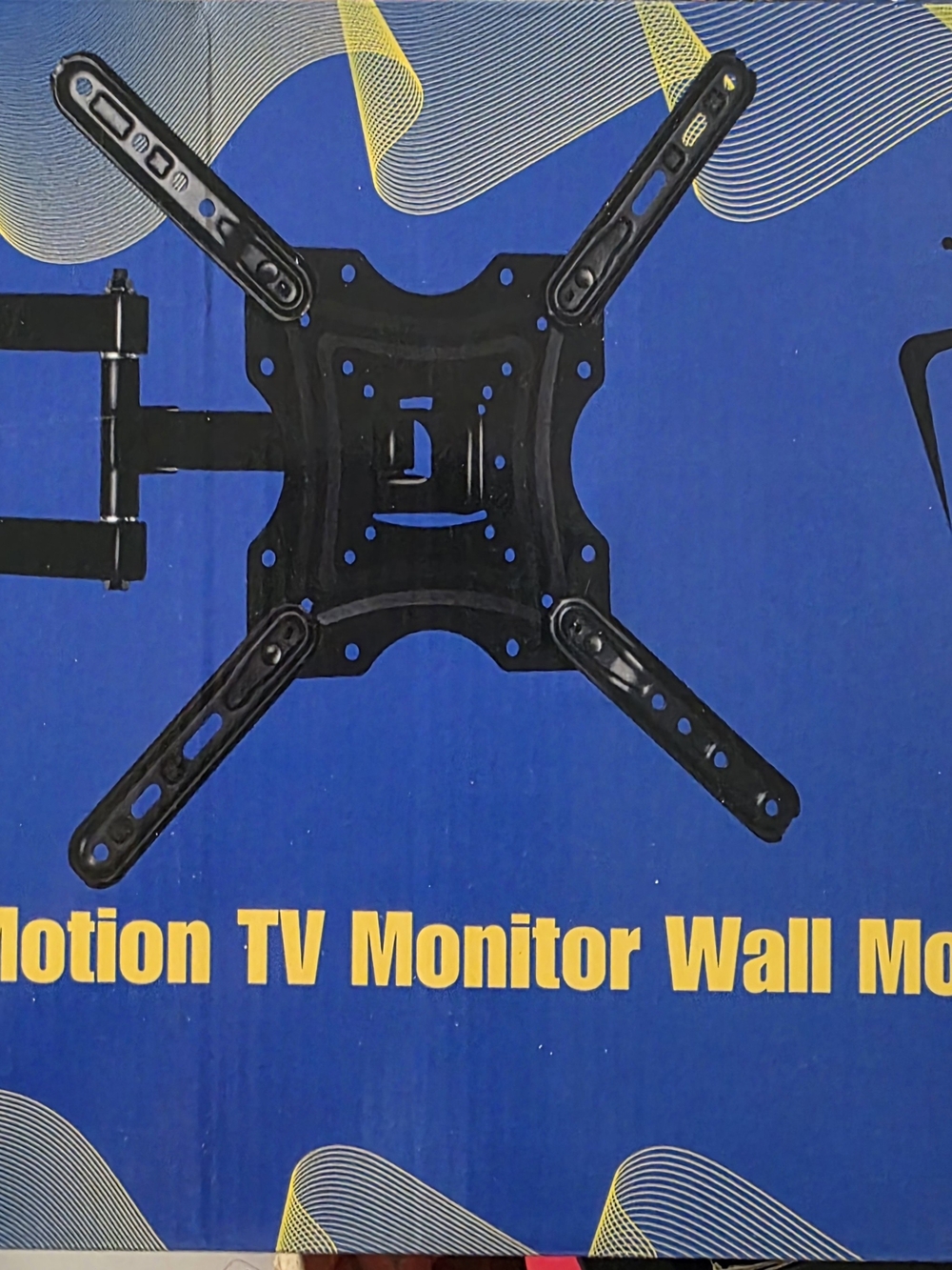 Black TV Monitor Wall Mount Bracket - Adjustable Tilt & Swivel